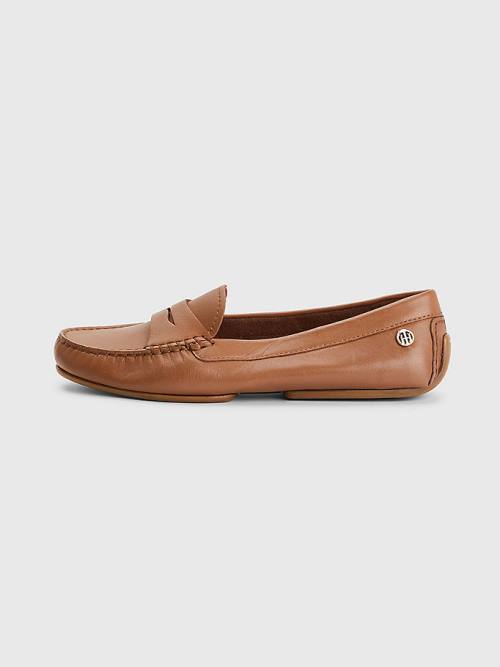 Ženske Tommy Hilfiger Essential Leather Moccasins Mokasine Braon | TH409GYL