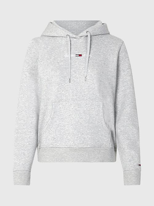 Ženske Tommy Hilfiger Essential Logo Duks Hoodie Siva | TH048KMG