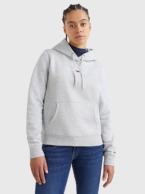 Ženske Tommy Hilfiger Essential Logo Duks Hoodie Siva | TH048KMG