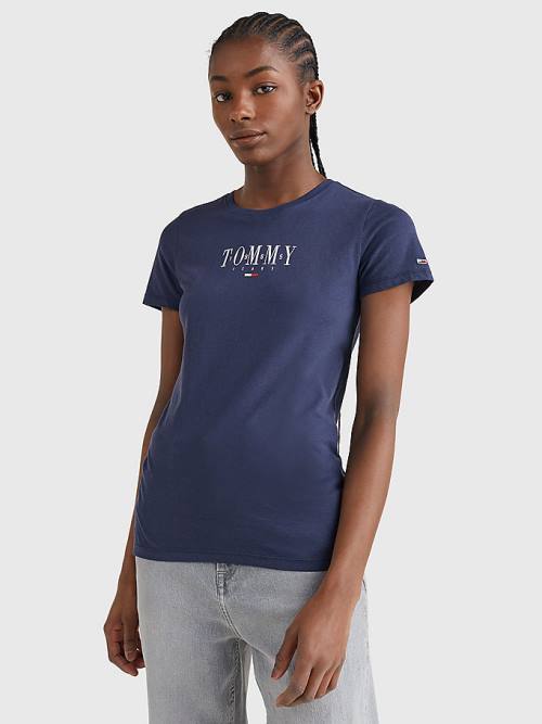 Ženske Tommy Hilfiger Essential Logo Skinny Fit Majice Plava | TH539LDR