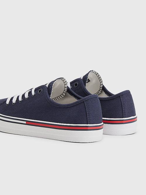 Ženske Tommy Hilfiger Essential Low-Top Canvas Patike Plava | TH763PDV