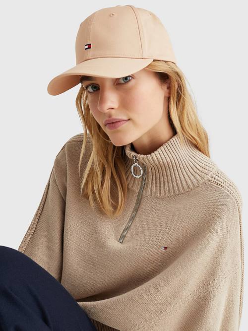 Ženske Tommy Hilfiger Essential Organic Cotton Flag Cap Kape Bež | TH195JMN