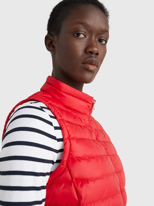 Ženske Tommy Hilfiger Essential Removable Hood Down Vest Kaputi Crveni | TH106QZF