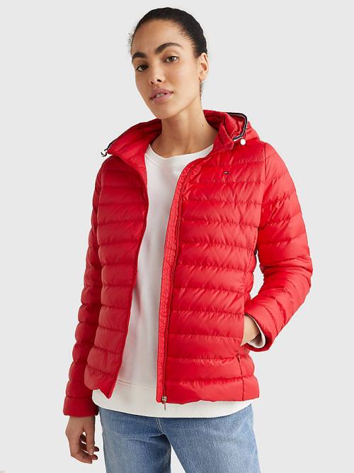 Ženske Tommy Hilfiger Essential Removable Hood Down Jakna Crveni | TH481LYJ