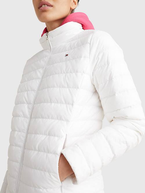 Ženske Tommy Hilfiger Essential Removable Hood Down Jakna Bela | TH482GQN