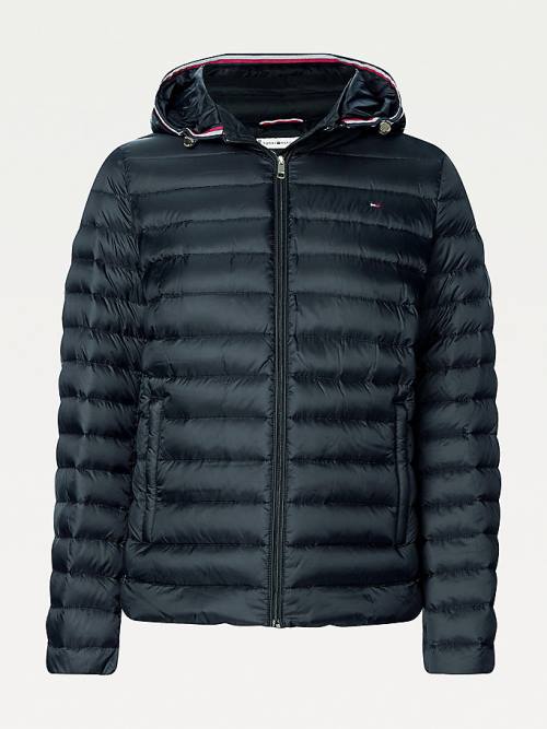 Ženske Tommy Hilfiger Essential Removable Hood Down Jakna Crna | TH648EYF