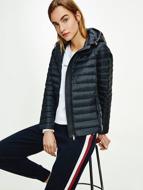 Ženske Tommy Hilfiger Essential Removable Hood Down Jakna Crna | TH648EYF