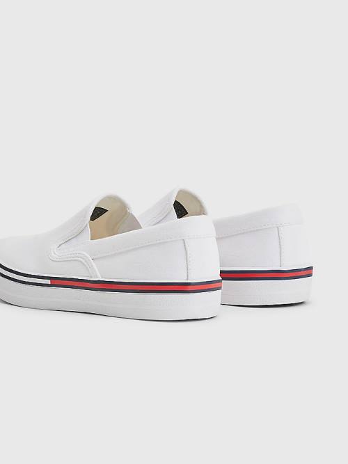 Ženske Tommy Hilfiger Essential Slip On Patike Bela | TH890MDC