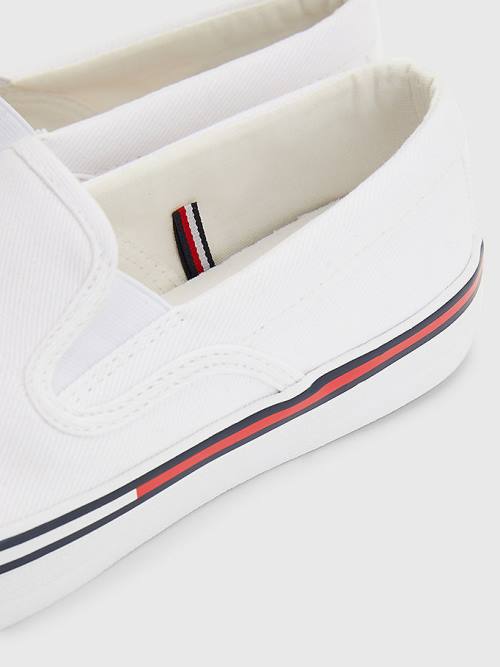 Ženske Tommy Hilfiger Essential Slip On Patike Bela | TH890MDC