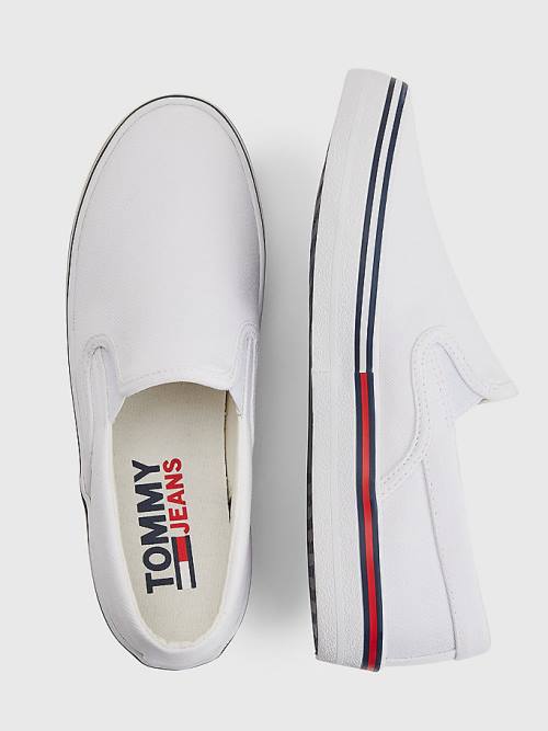 Ženske Tommy Hilfiger Essential Slip On Patike Bela | TH890MDC