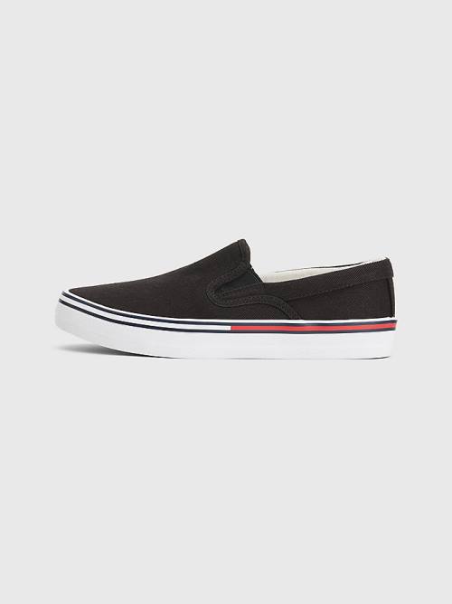 Ženske Tommy Hilfiger Essential Slip On Patike Crna | TH943PKB