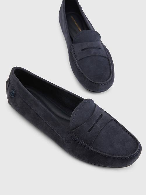 Ženske Tommy Hilfiger Essential Suede Moccasins Mokasine Plava | TH047QBH