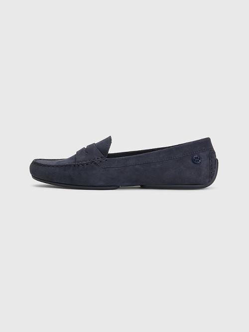 Ženske Tommy Hilfiger Essential Suede Moccasins Mokasine Plava | TH047QBH