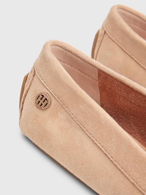 Ženske Tommy Hilfiger Essential Suede Moccasins Mokasine Bež | TH693JIW