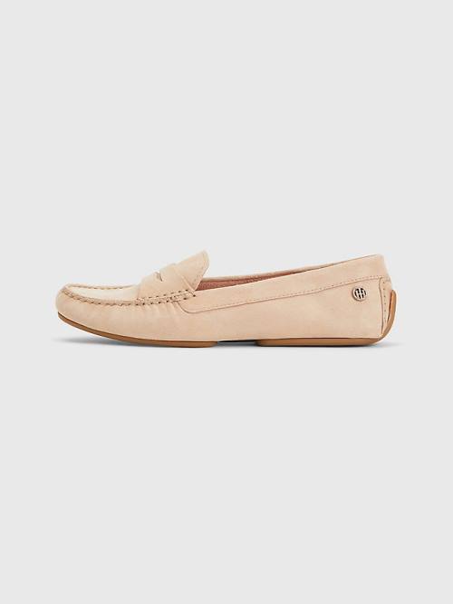 Ženske Tommy Hilfiger Essential Suede Moccasins Mokasine Bež | TH693JIW