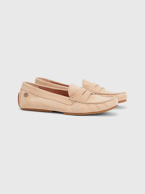 Ženske Tommy Hilfiger Essential Suede Moccasins Mokasine Bež | TH693JIW