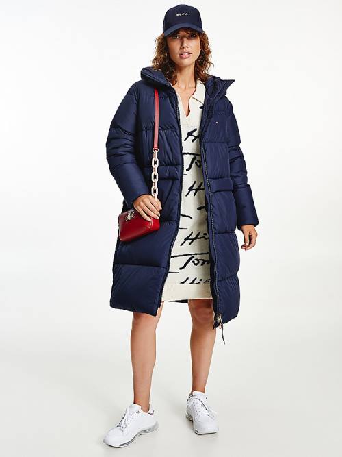 Ženske Tommy Hilfiger Essential TH Protect Padded Maxi Coat Jakna Plava | TH125UWL