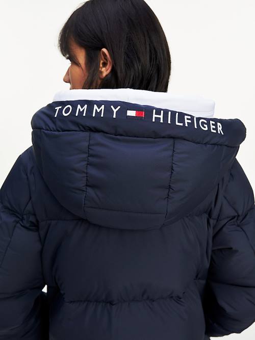 Ženske Tommy Hilfiger Essential TH Protect Padded Logo Coat Jakna Plava | TH537FTW