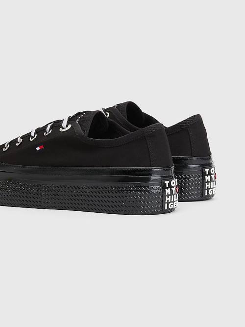 Ženske Tommy Hilfiger Essential Vulcanised Flatform Patike Crna | TH269KDQ