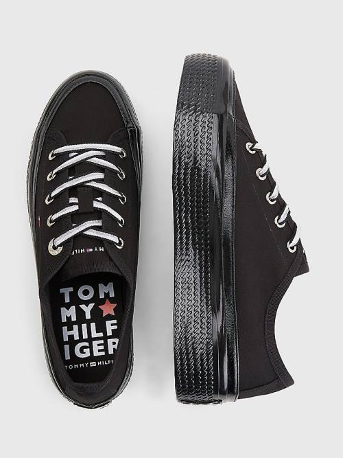 Ženske Tommy Hilfiger Essential Vulcanised Flatform Patike Crna | TH269KDQ