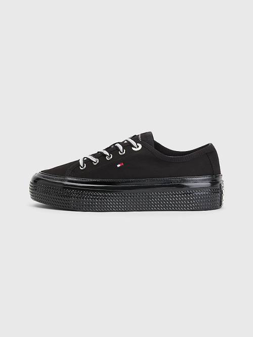 Ženske Tommy Hilfiger Essential Vulcanised Flatform Patike Crna | TH269KDQ