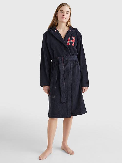 Ženske Tommy Hilfiger Exclusive Organic Cotton Towelling Bathrobe Pidžama Plava | TH538LRF