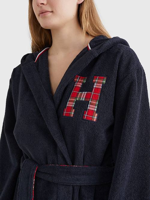 Ženske Tommy Hilfiger Exclusive Organic Cotton Towelling Bathrobe Pidžama Plava | TH538LRF