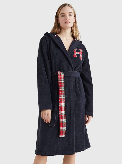 Ženske Tommy Hilfiger Exclusive Organic Cotton Towelling Bathrobe Pidžama Plava | TH538LRF