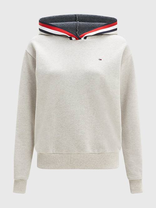 Ženske Tommy Hilfiger Exclusive Stripe Detail Duks Hoodie Bež | TH945HKU