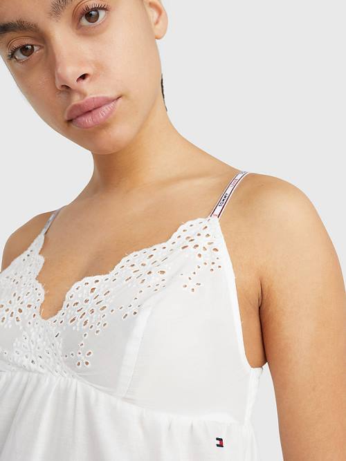 Ženske Tommy Hilfiger Eyelet Lace Cami Pidžama Bela | TH549UXA