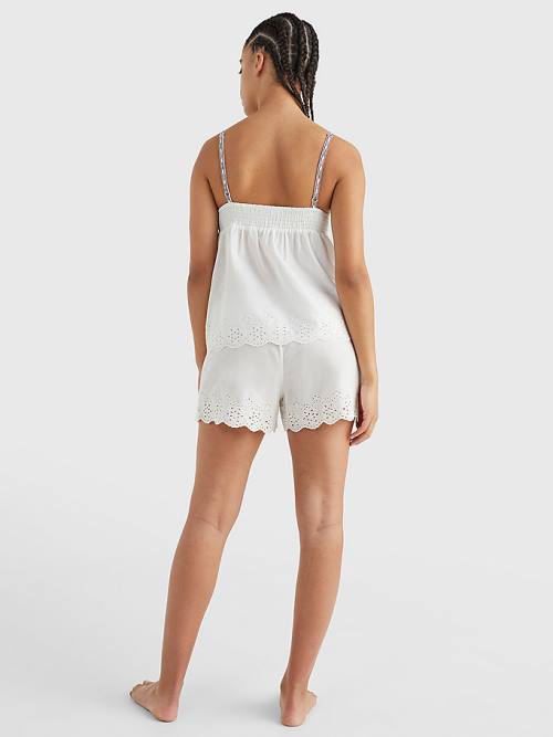 Ženske Tommy Hilfiger Eyelet Lace Cami Pidžama Bela | TH549UXA