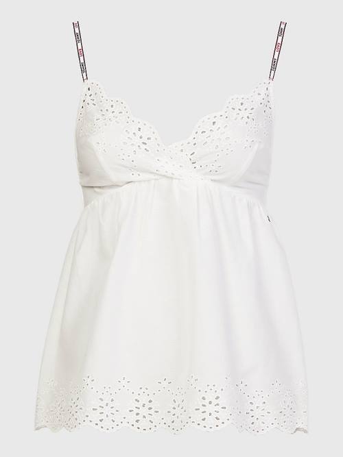 Ženske Tommy Hilfiger Eyelet Lace Cami Pidžama Bela | TH549UXA