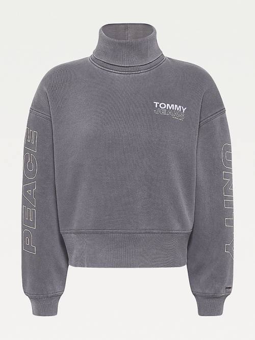 Ženske Tommy Hilfiger Faded Boxy Turtleneck Duksevi Crna | TH415RPE