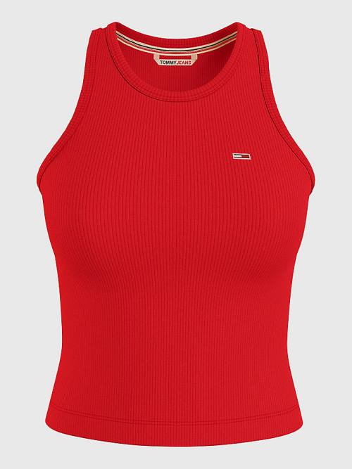 Ženske Tommy Hilfiger Feminine Ribbed Tank Top Majice Crveni | TH097VAR