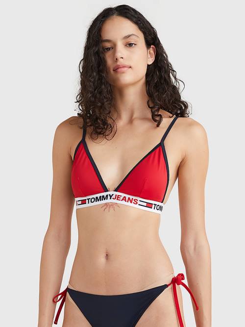 Ženske Tommy Hilfiger Fixed Triangle Bikini Top Kupaći Kostimi Crveni | TH854NIB