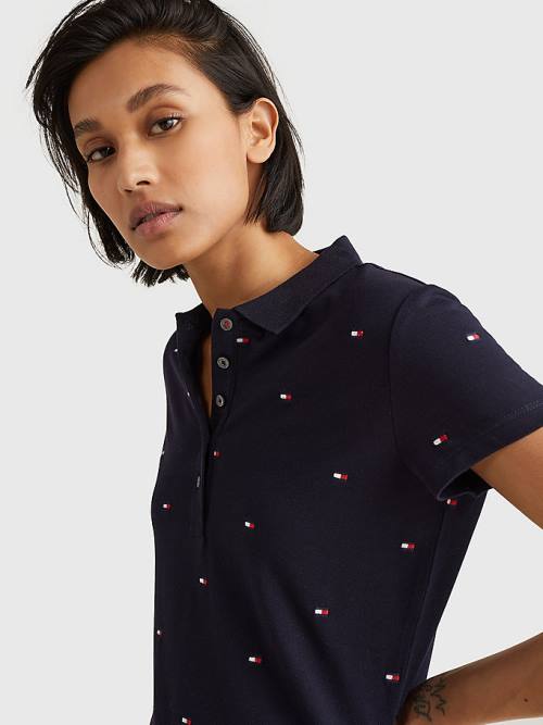 Ženske Tommy Hilfiger Flag Embroidery Polo Haljine Plava | TH359VRL