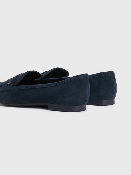 Ženske Tommy Hilfiger Flat Suede Mokasine Plava | TH302MBK