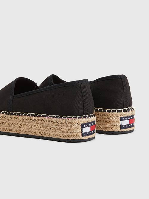 Ženske Tommy Hilfiger Flatform Espadrilles Mokasine Crna | TH079KBD