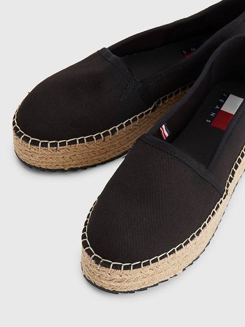 Ženske Tommy Hilfiger Flatform Espadrilles Mokasine Crna | TH079KBD