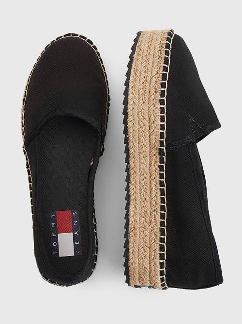 Ženske Tommy Hilfiger Flatform Espadrilles Mokasine Crna | TH079KBD