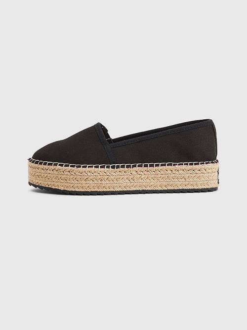 Ženske Tommy Hilfiger Flatform Espadrilles Mokasine Crna | TH079KBD