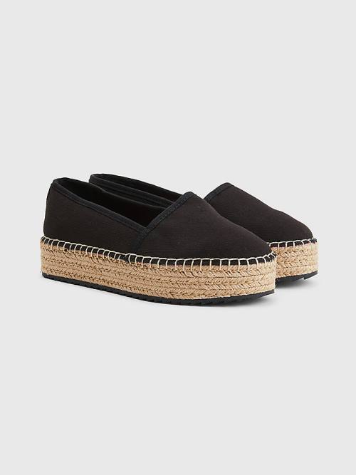 Ženske Tommy Hilfiger Flatform Espadrilles Mokasine Crna | TH079KBD