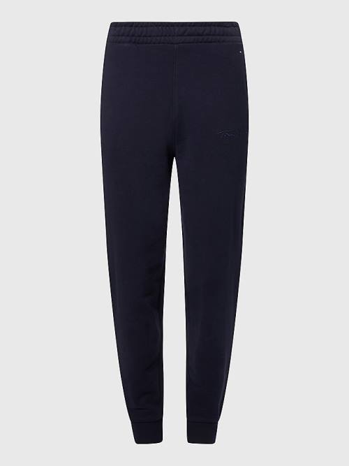 Ženske Tommy Hilfiger Fleece Cuffed Leg Joggers Pantalone Plava | TH504ZQH