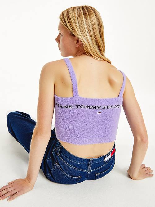 Ženske Tommy Hilfiger Furry Cropped Cami Džemper Ljubičasta | TH640RWX