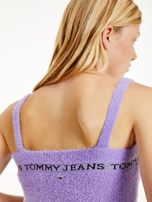 Ženske Tommy Hilfiger Furry Cropped Cami Džemper Ljubičasta | TH640RWX