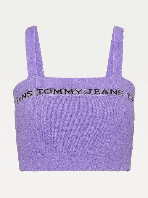 Ženske Tommy Hilfiger Furry Cropped Cami Džemper Ljubičasta | TH640RWX