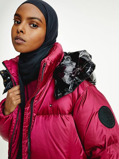 Ženske Tommy Hilfiger Gloss Matte Down Puffer Jakna Ljubičasta | TH170CUW