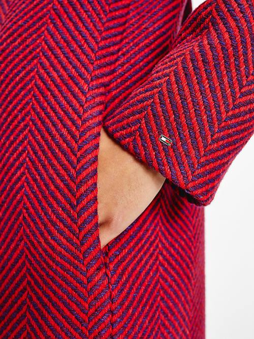 Ženske Tommy Hilfiger Herringbone Single-Breasted Kaputi Roza | TH347GYW