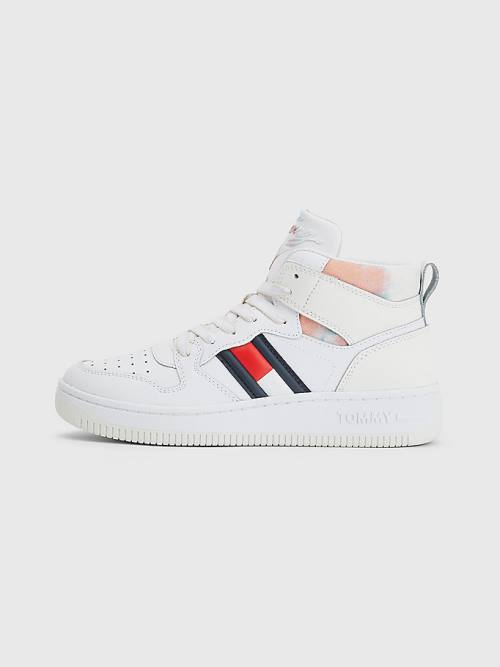 Ženske Tommy Hilfiger High-Top Basketball Patike Bela | TH503LVI