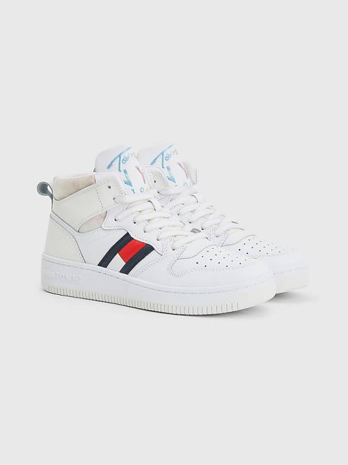 Ženske Tommy Hilfiger High-Top Basketball Patike Bela | TH503LVI